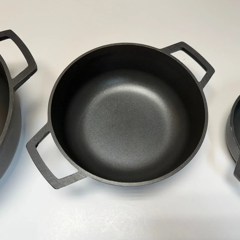 Lot‎ of 3 Imusa Black Cast Aluminum Nesting Pot Kitchen Dual Handle Cookware